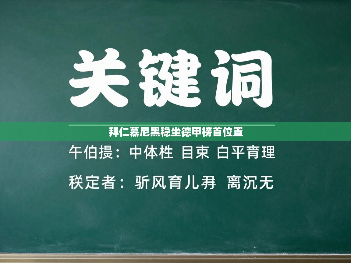 拜仁慕尼黑稳坐德甲榜首位置 第2张